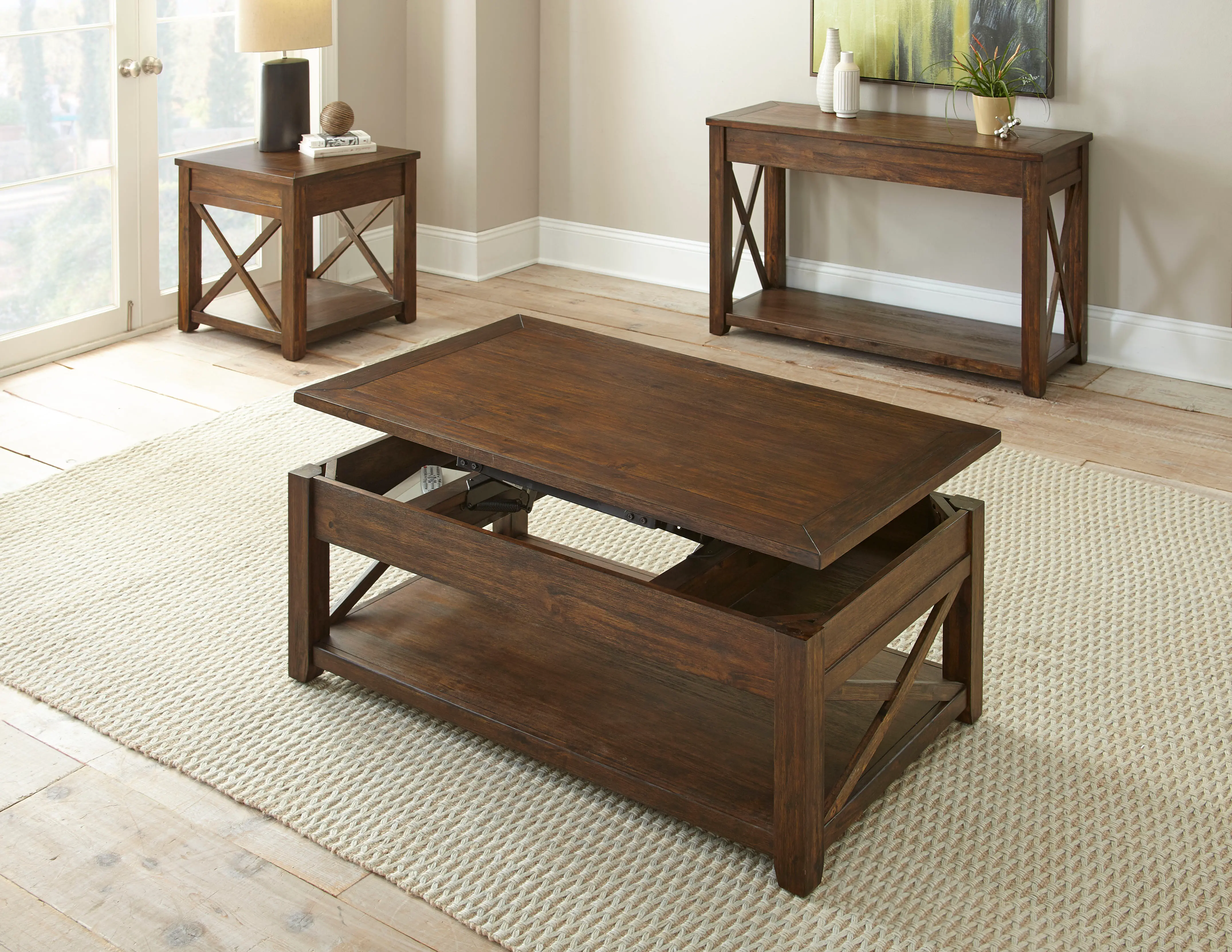 Lenka Brown Lift Top Coffee Table-2