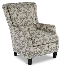Loren Neutral Leaf-Print Accent Chair