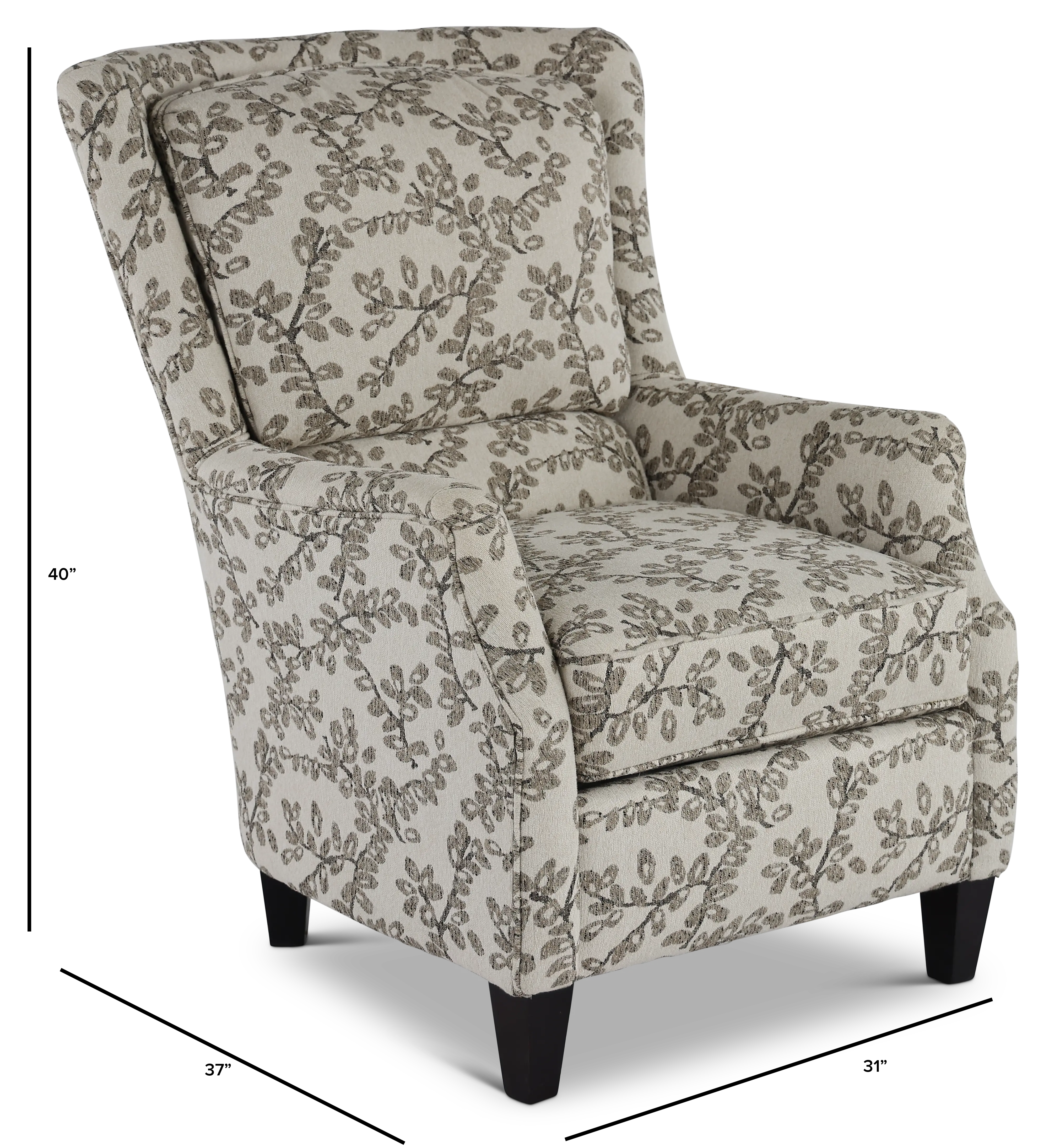 Loren Neutral Leaf-Print Accent Chair-3