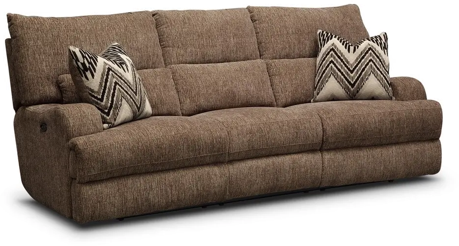 Brindle Brown Power Reclining Sofa-3
