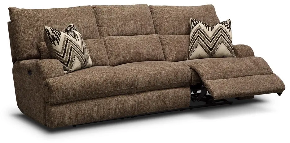 Brindle Brown Power Reclining Sofa-4