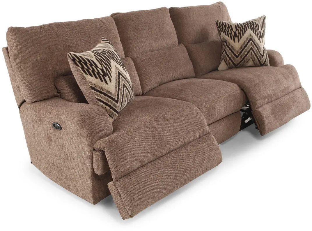 Brindle Brown Power Reclining Sofa-7