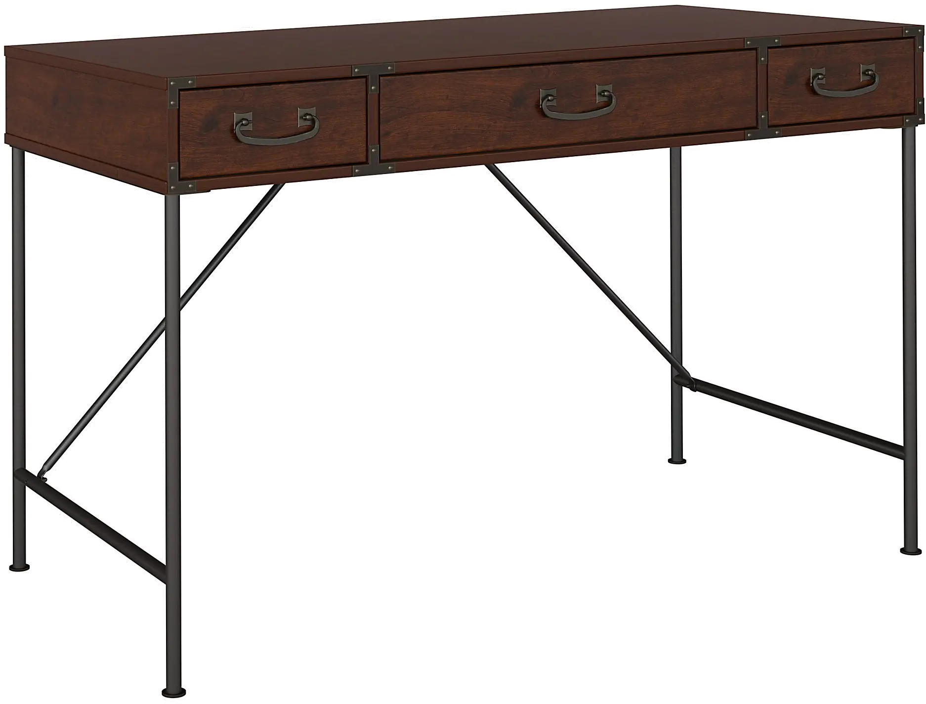 KI50201-03 Ironworks Cherry Writing Desk  (48 Inch) - Bush Furniture-1