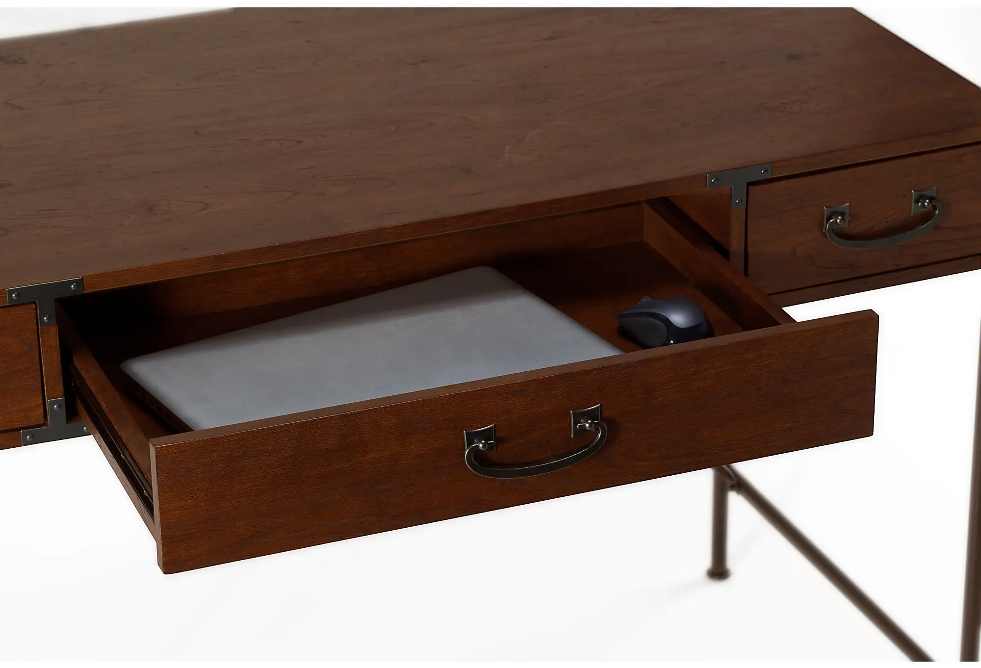 KI50201-03 Ironworks Cherry Writing Desk  (48 Inch) - Bush Furniture-3