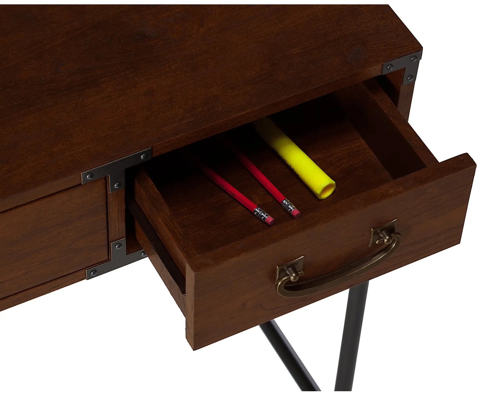KI50201-03 Ironworks Cherry Writing Desk  (48 Inch) - Bush Furniture-6