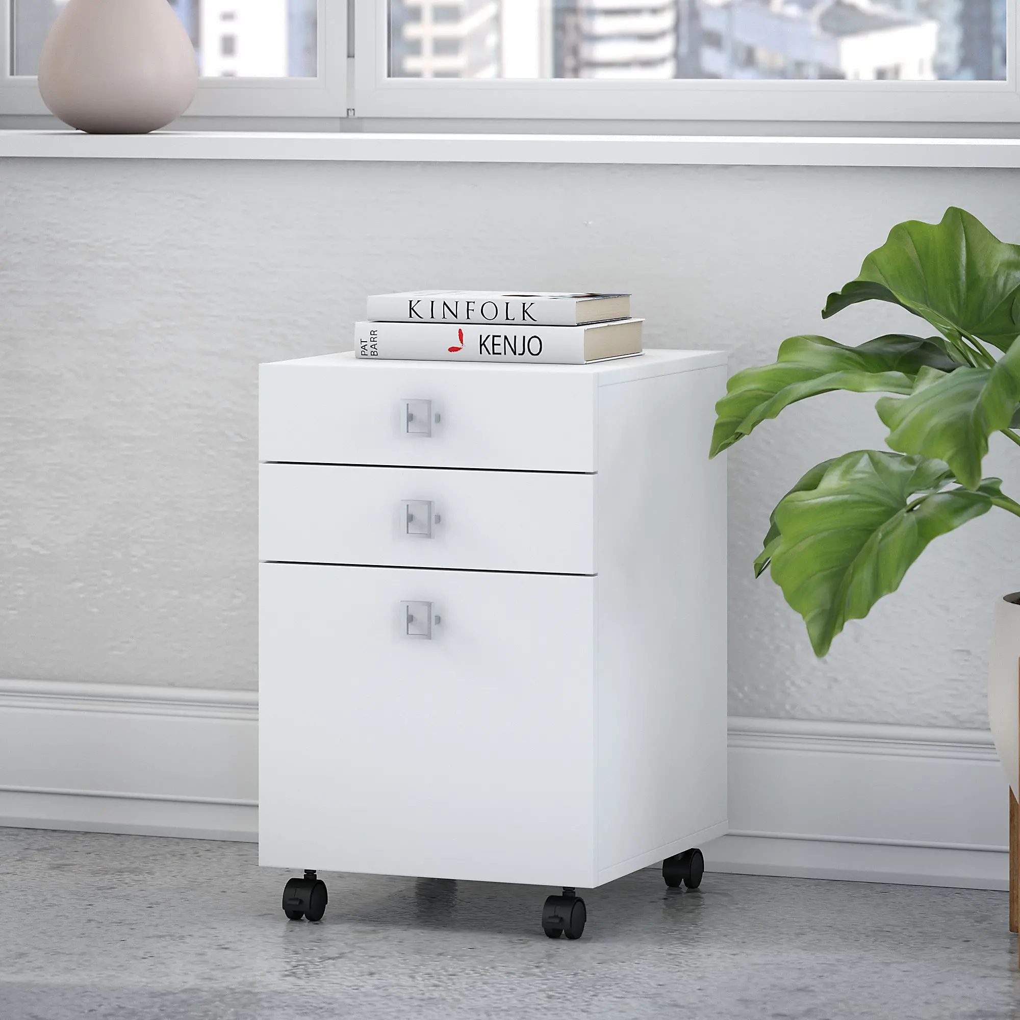 KI60101-03 Eco White 3 Drawer File Cabinet - Bush Furniture-2