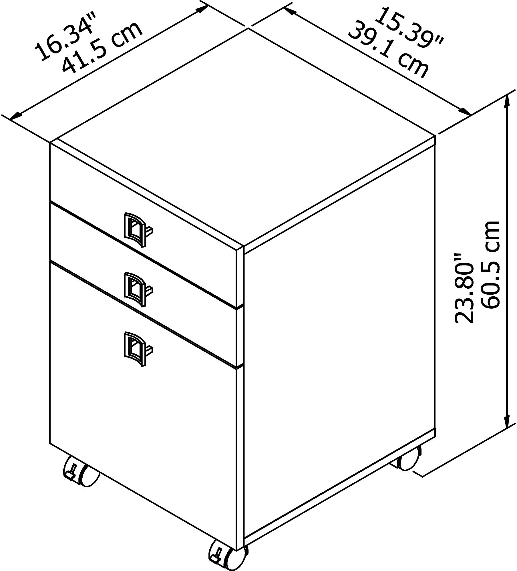 KI60101-03 Eco White 3 Drawer File Cabinet - Bush Furniture-6