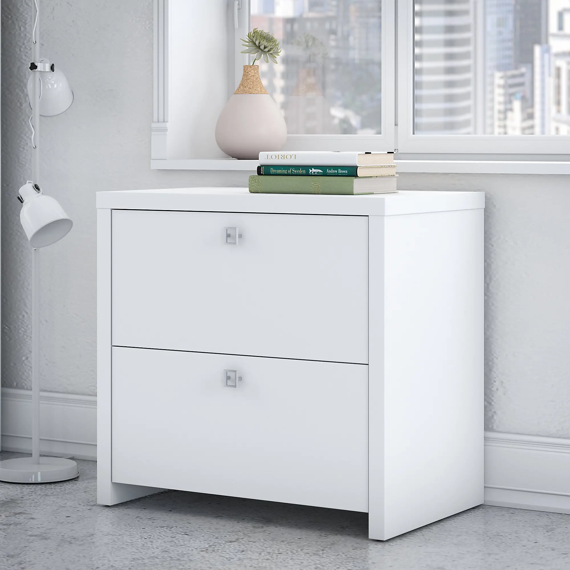 KI60102-03 Eco White 2 Drawer Lateral File Cabinet - Bush Furniture-2