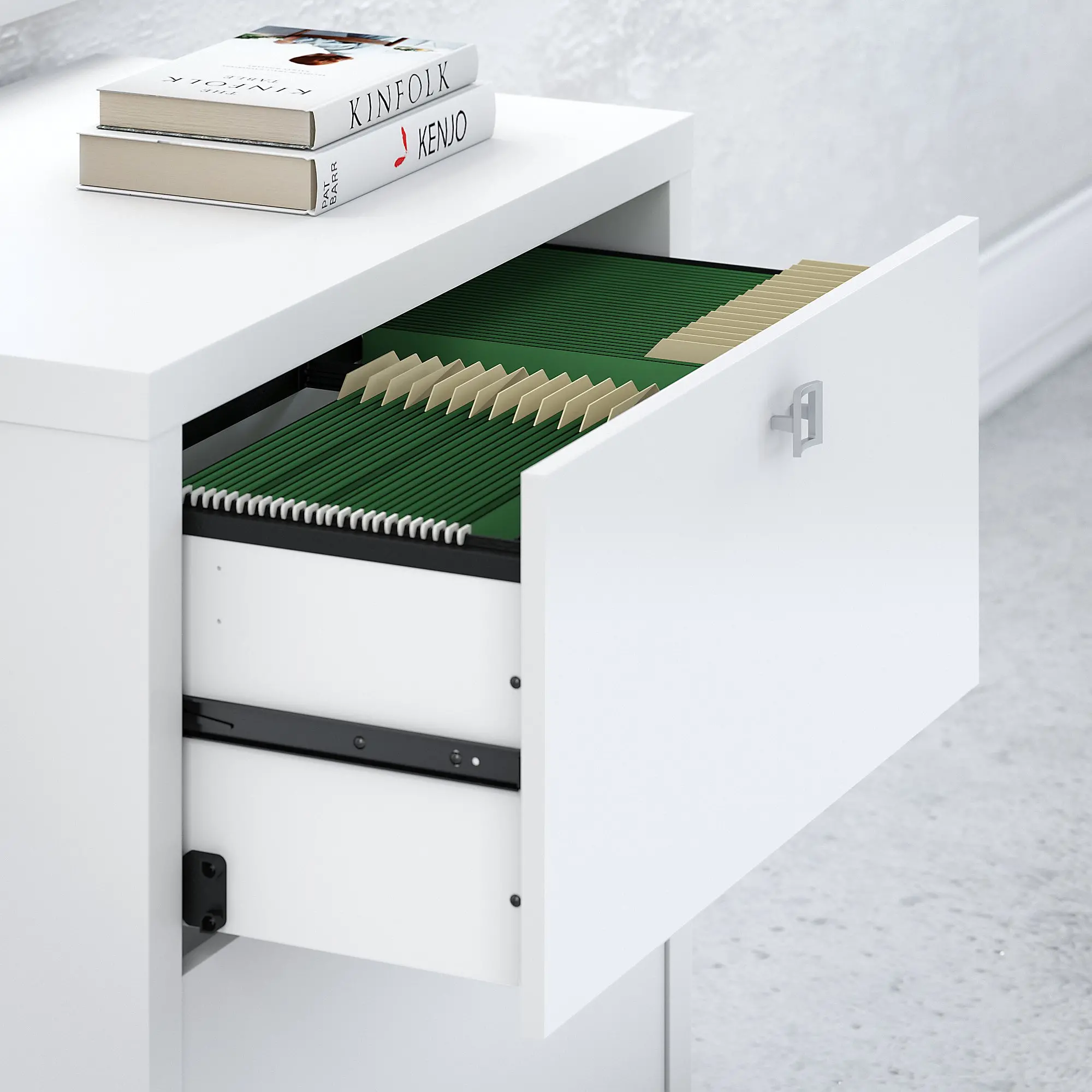 KI60102-03 Eco White 2 Drawer Lateral File Cabinet - Bush Furniture-3