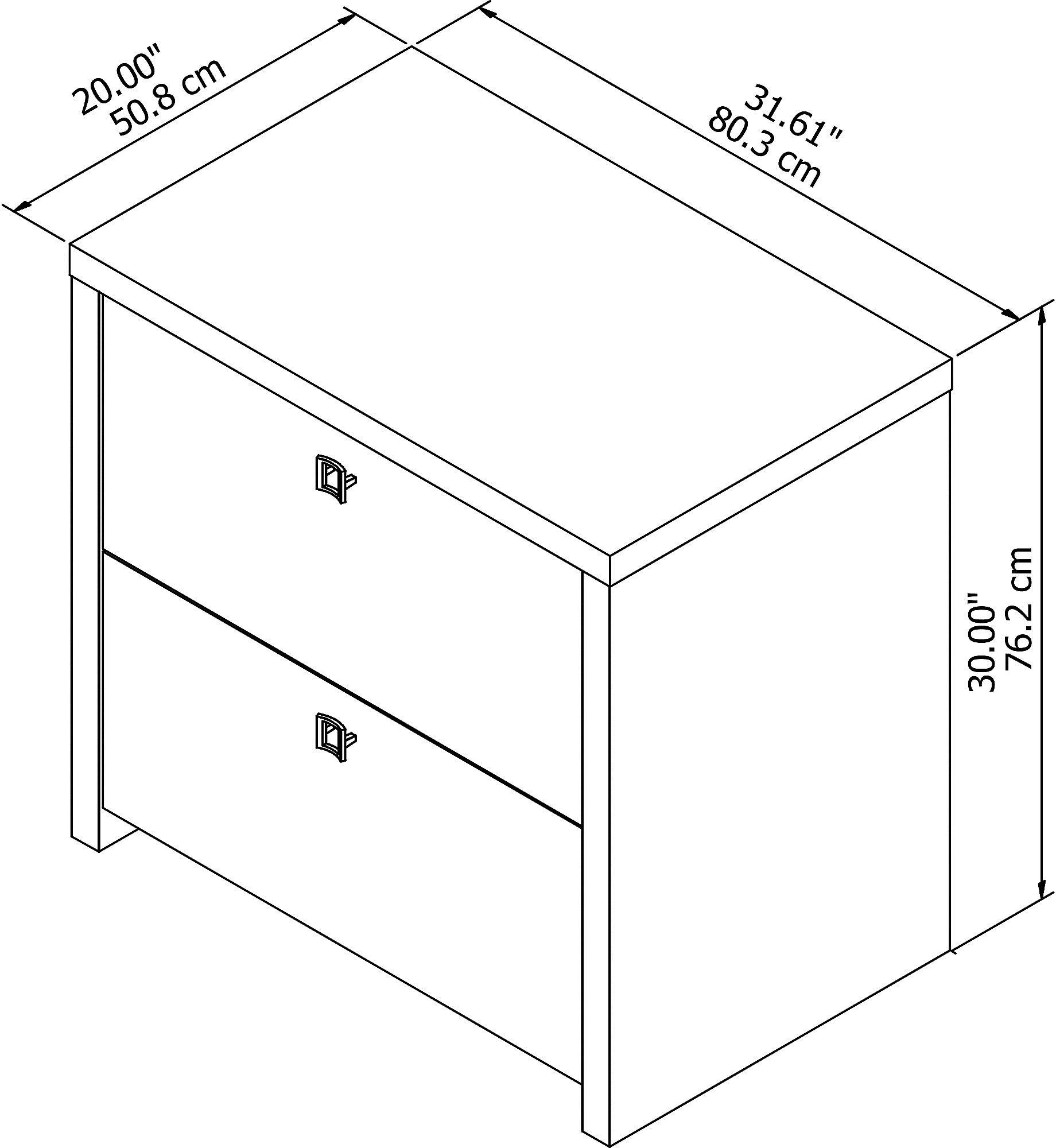 KI60102-03 Eco White 2 Drawer Lateral File Cabinet - Bush Furniture-1