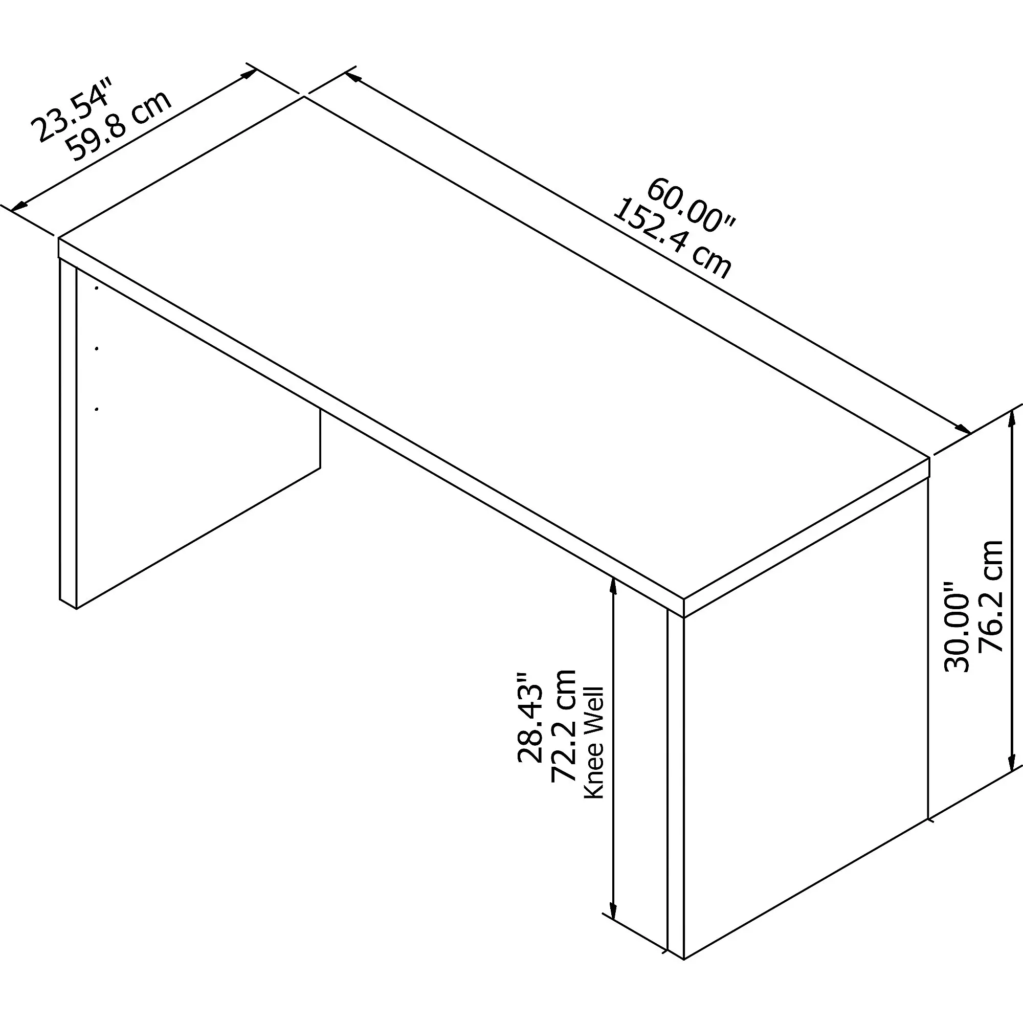 KI60106-03 Eco White Credenza Desk-3