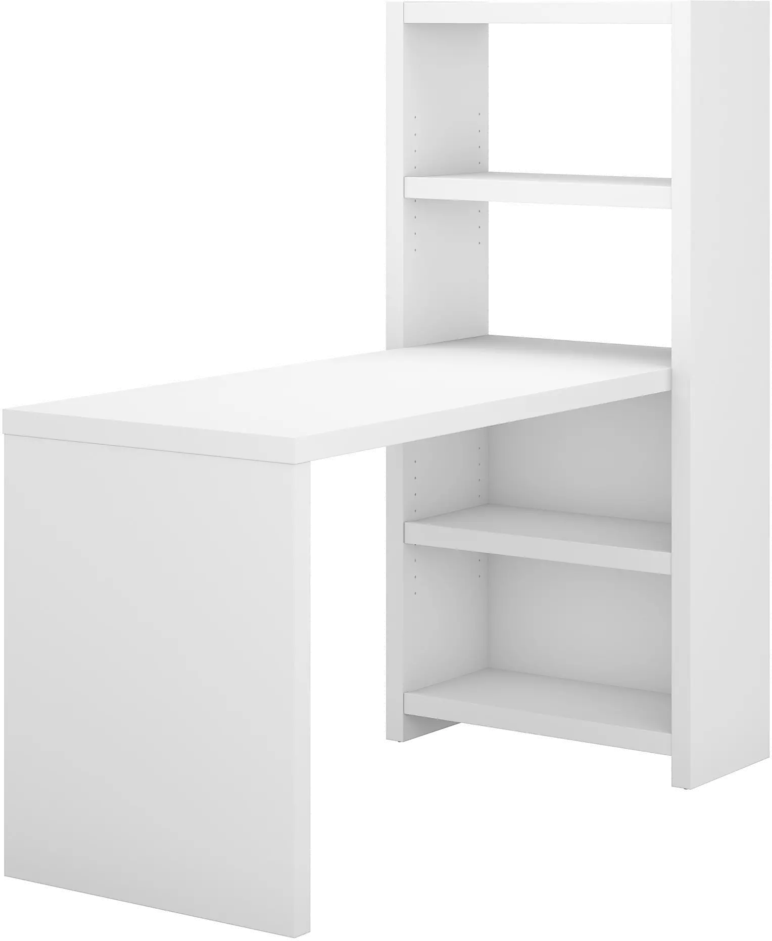 ECH023PW Eco White Craft Table and Bookcase (56 Inch) - Bush Furniture-1