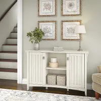 SAS147AW-03 Salinas Antique White Storage Sideboard - Bush Furniture
