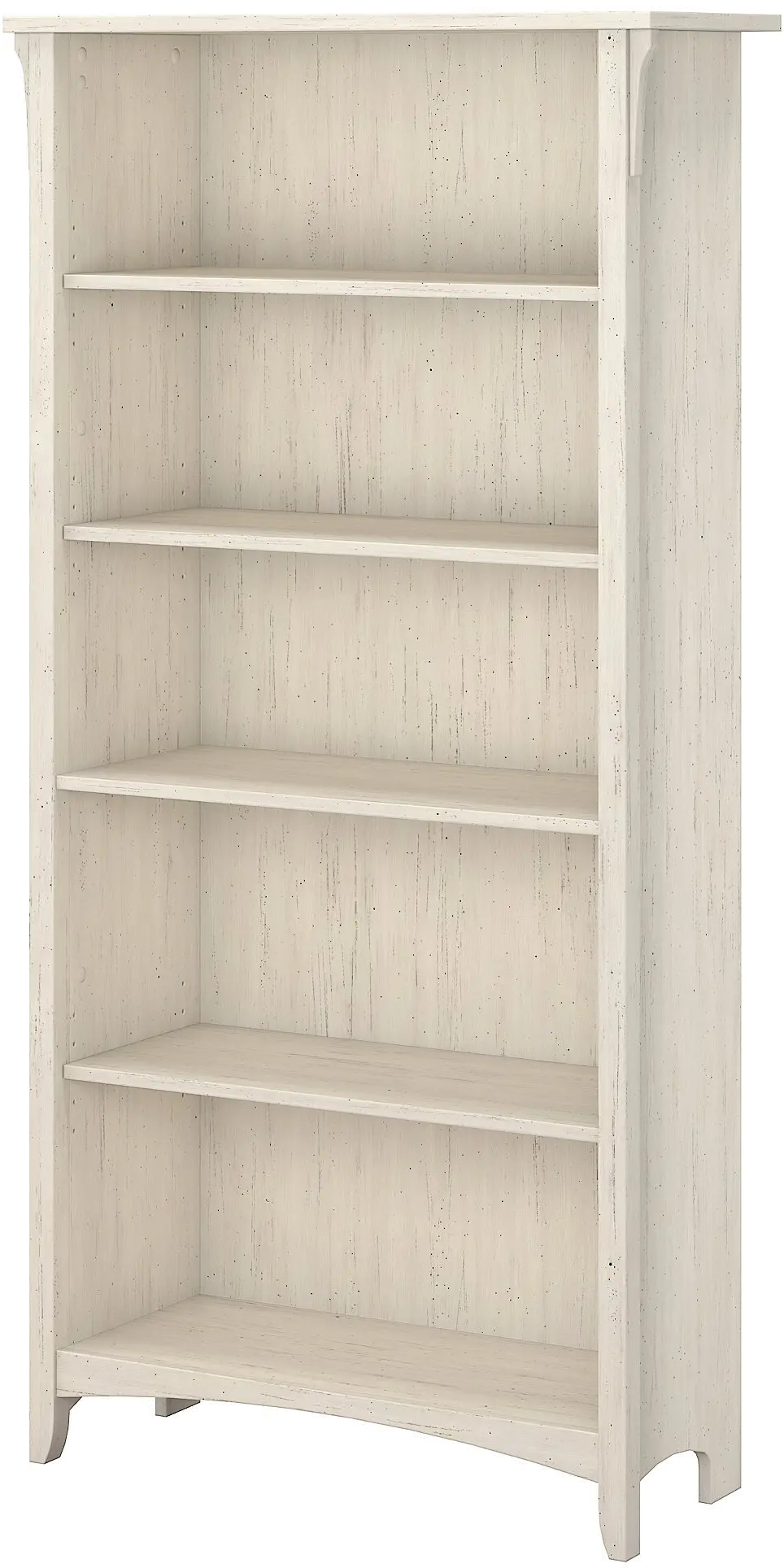 SAB132AW-03 Salinas Antique White 5-Shelf Bookcase - Bush Furniture-1