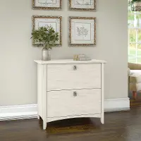 SAF132AW-03 Salinas Antique White 2 Drawer Lateral File Cabinet - Bush Furniture