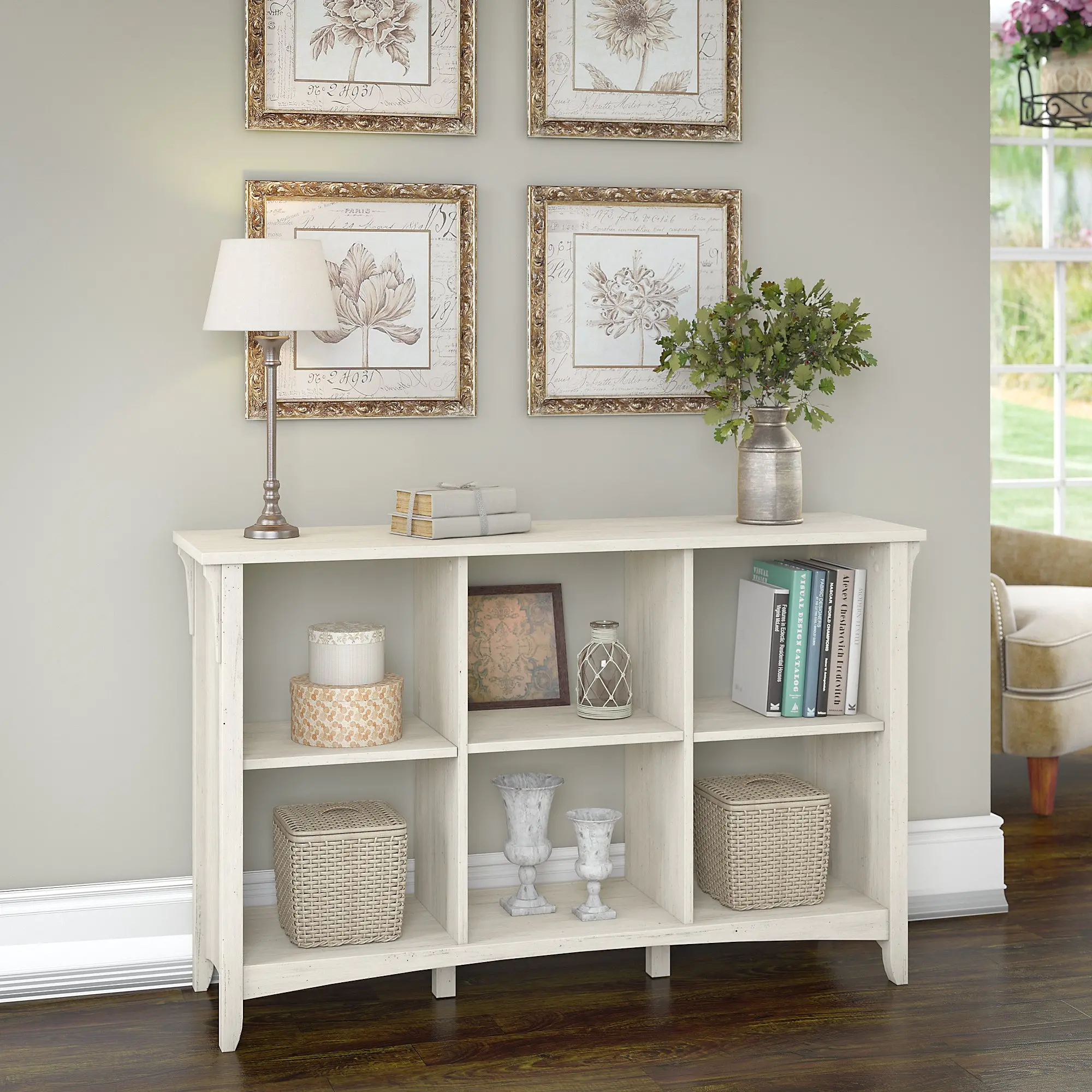 SAB148AW-03 Salinas Antique White 6-Cube Organizer - Bush Furniture-2