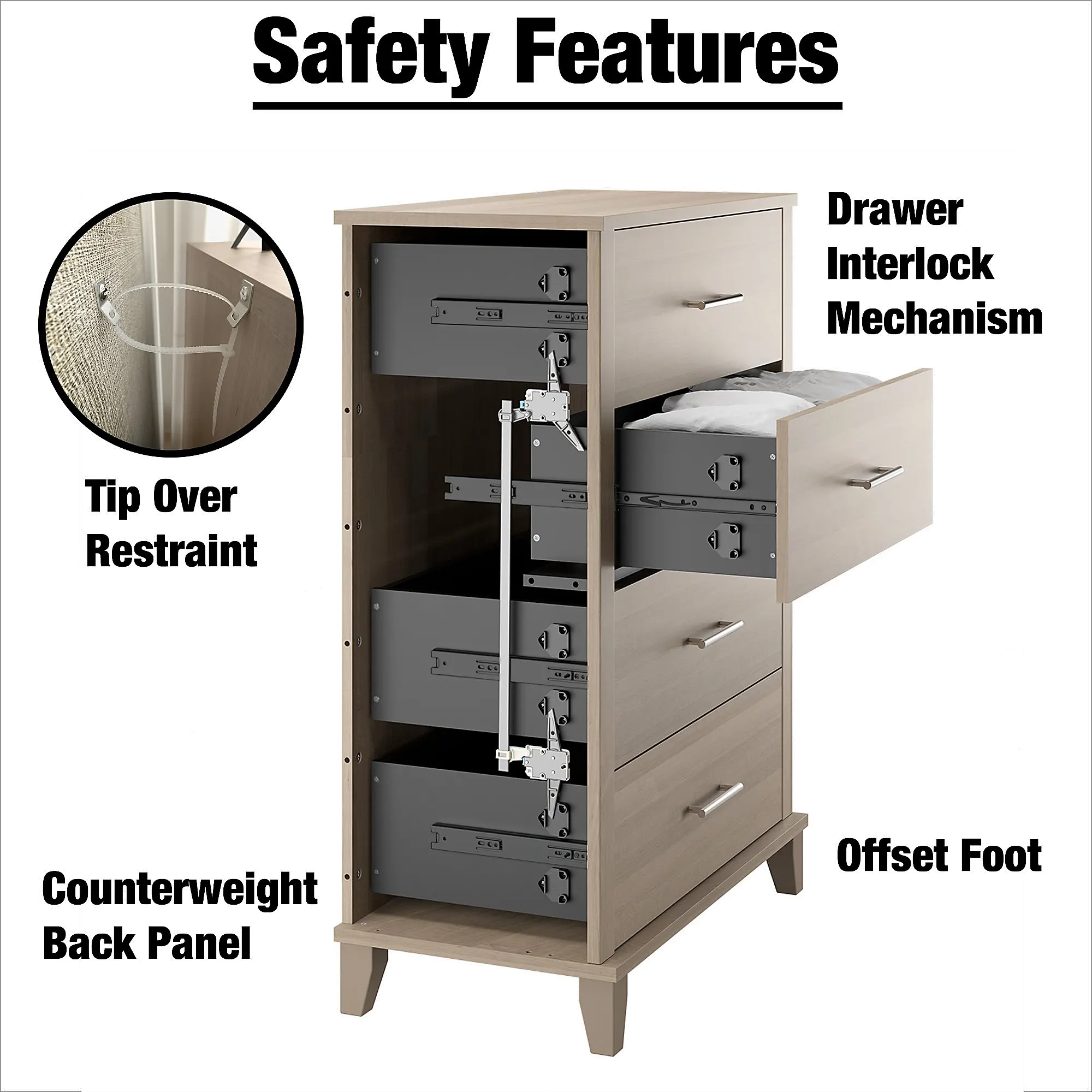 STS132AG Somerset Ash Gray 4-Drawer Chest - Bush Furniture-6