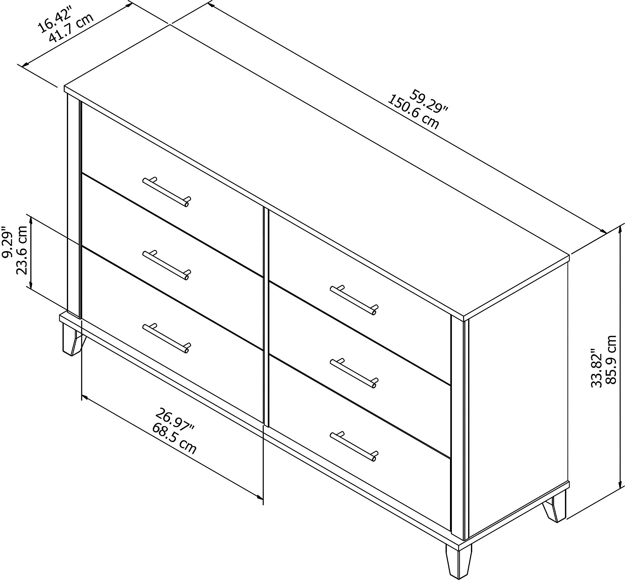 STS160AGK Somerset Ash Gray 6-Drawer Double Dresser - Bush Furniture-7