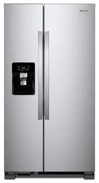WRS325SDHZ Whirlpool 24.55 Cu. Ft. Side‑by‑Side Refrigerator with External Ice and Water Dispenser – Stainless Steel