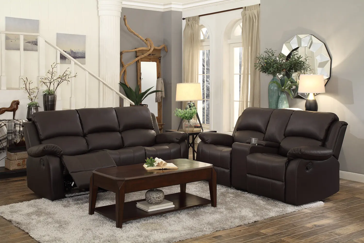Dark Brown Reclining Living Room Set - Clarkdale-1