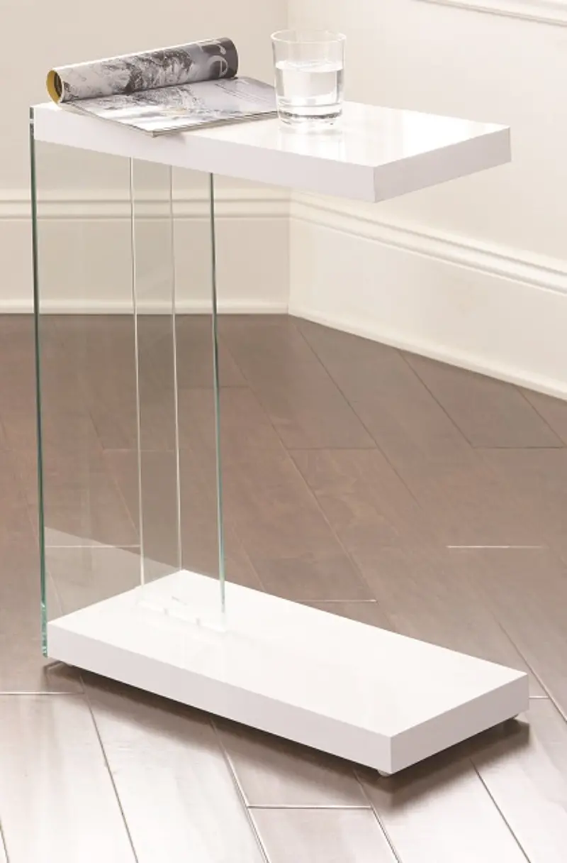 Elaina White Side Table