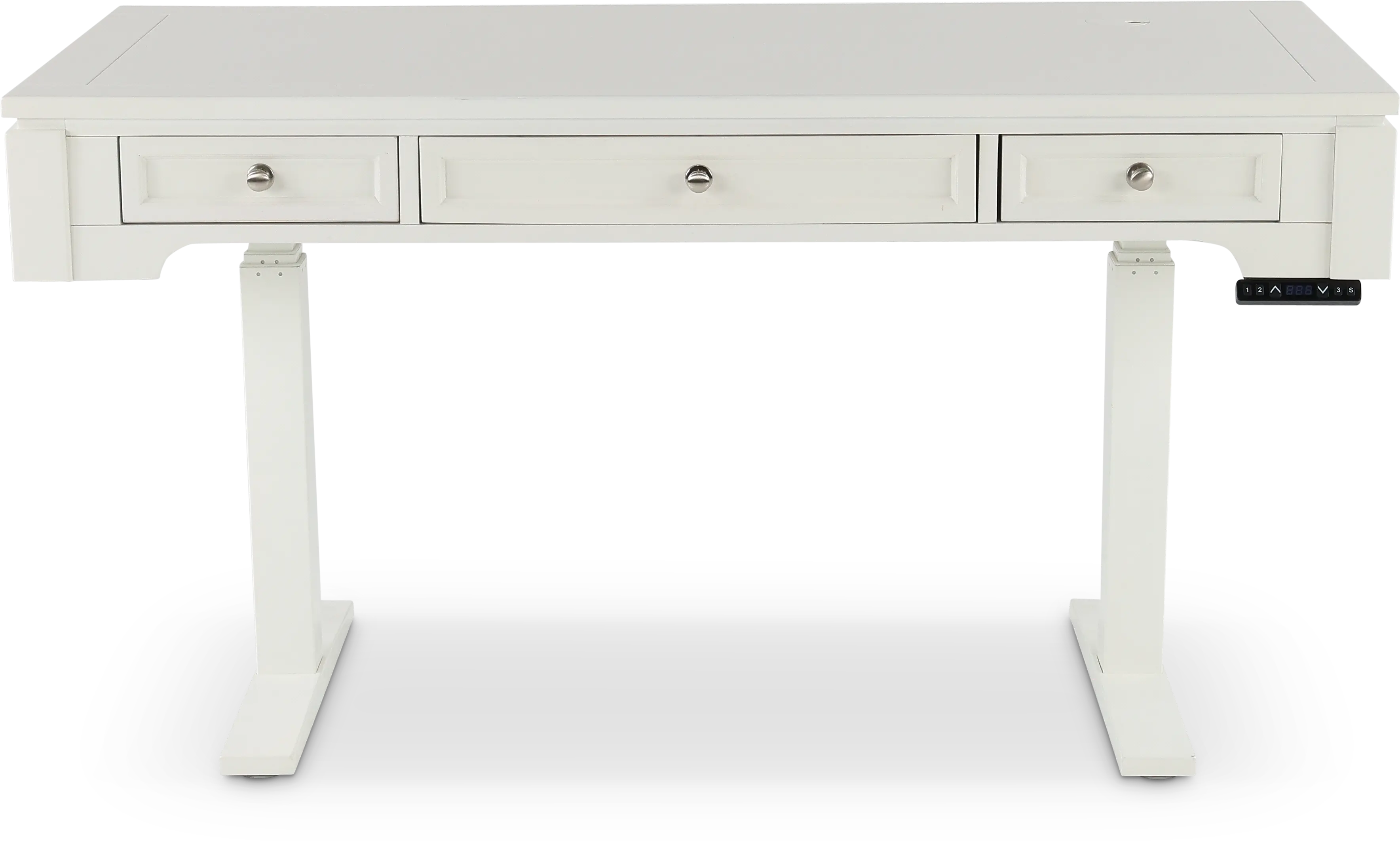 White Sit or Stand Office Desk - Powered-1