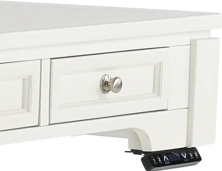 White Sit or Stand Office Desk - Powered-8