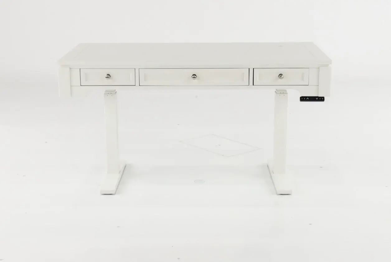 White Sit or Stand Office Desk - Powered-9