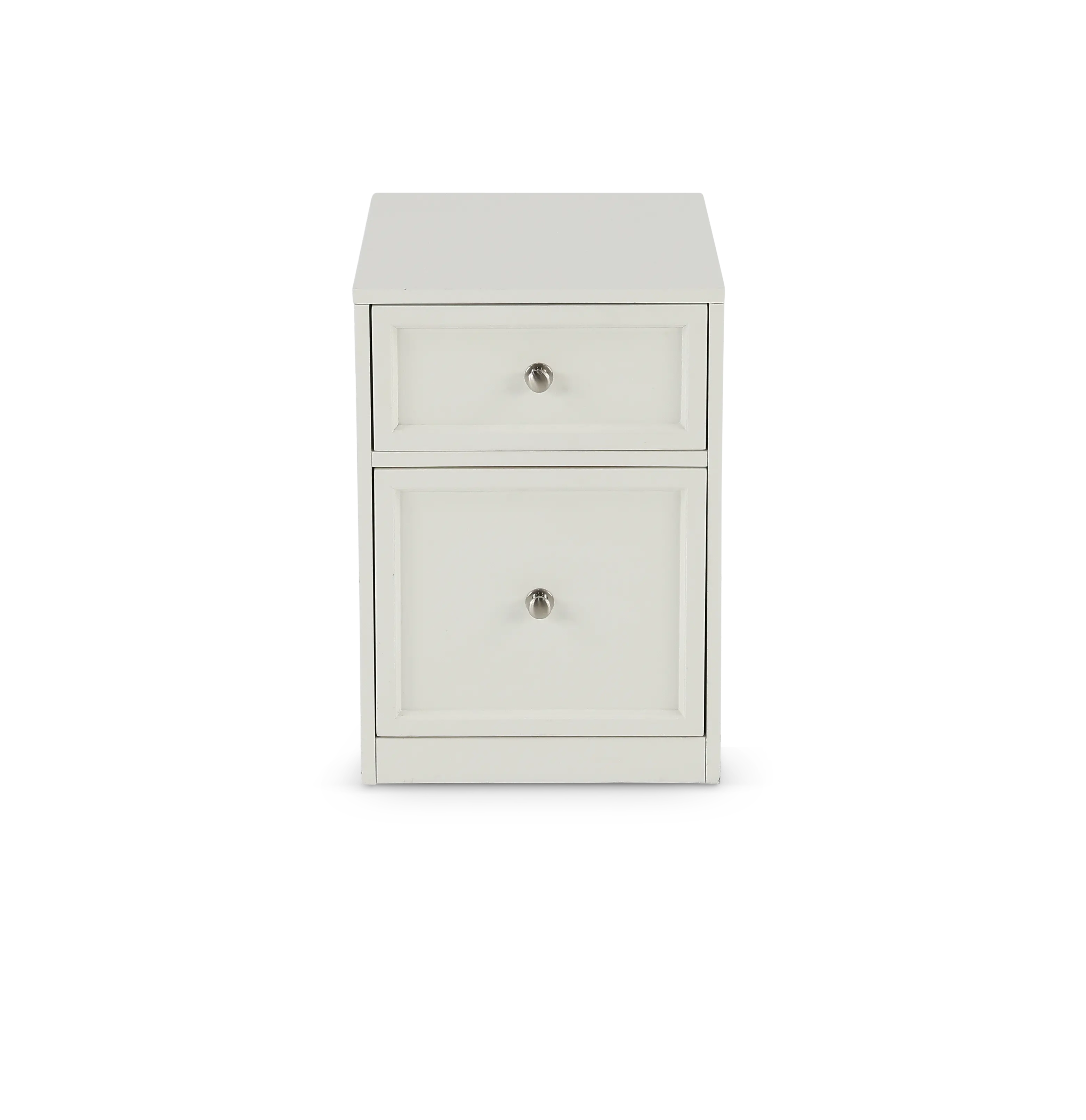 Catrina White Two Drawer Rolling File Cabinet-1