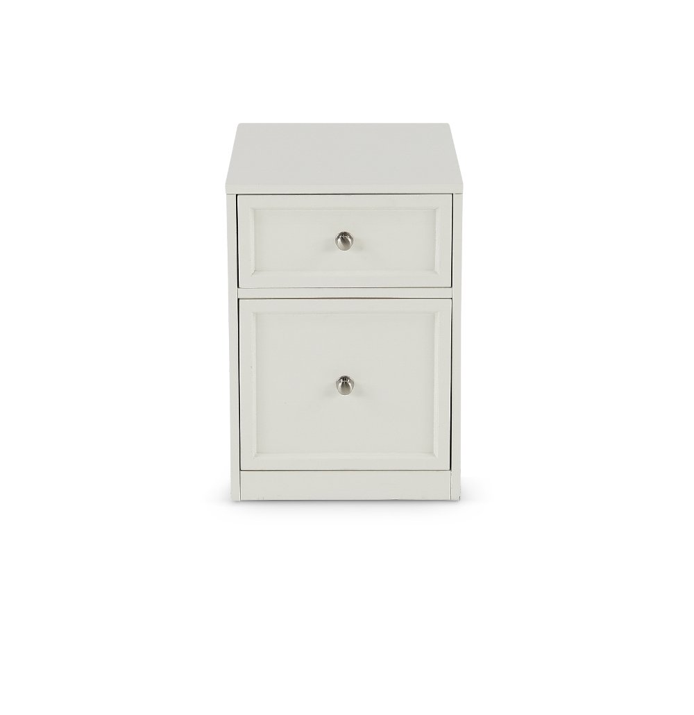 Catrina White Two Drawer Rolling File Cabinet