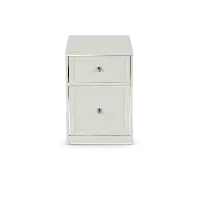 Catrina White Two Drawer Rolling File Cabinet