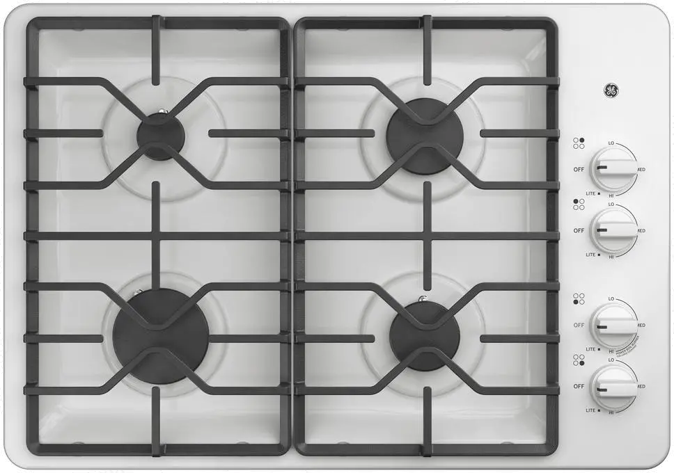 JGP3030DLWW GE 30 Inch Gas Cooktop - White-1