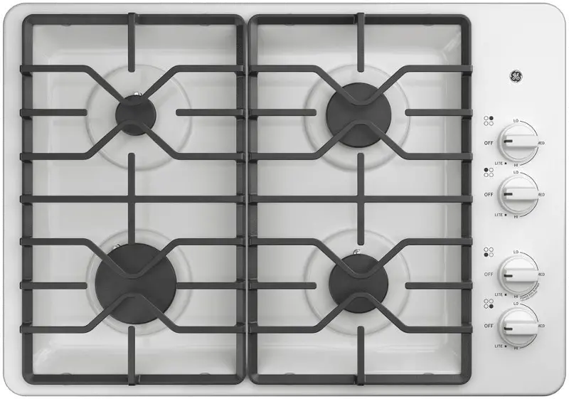 GE 30 Inch Gas Cooktop - White