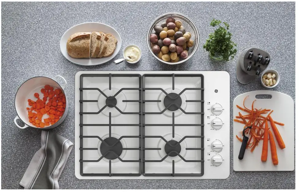 JGP3030DLWW GE 30 Inch Gas Cooktop - White-3
