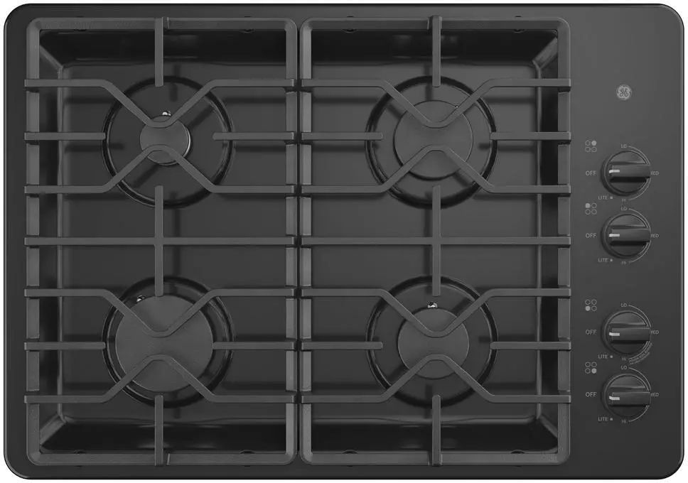 JGP3030DLBB GE 30 Inch Gas Cooktop with 4 Burners - Black-1