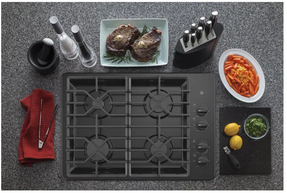 JGP3030DLBB GE 30 Inch Gas Cooktop with 4 Burners - Black-3
