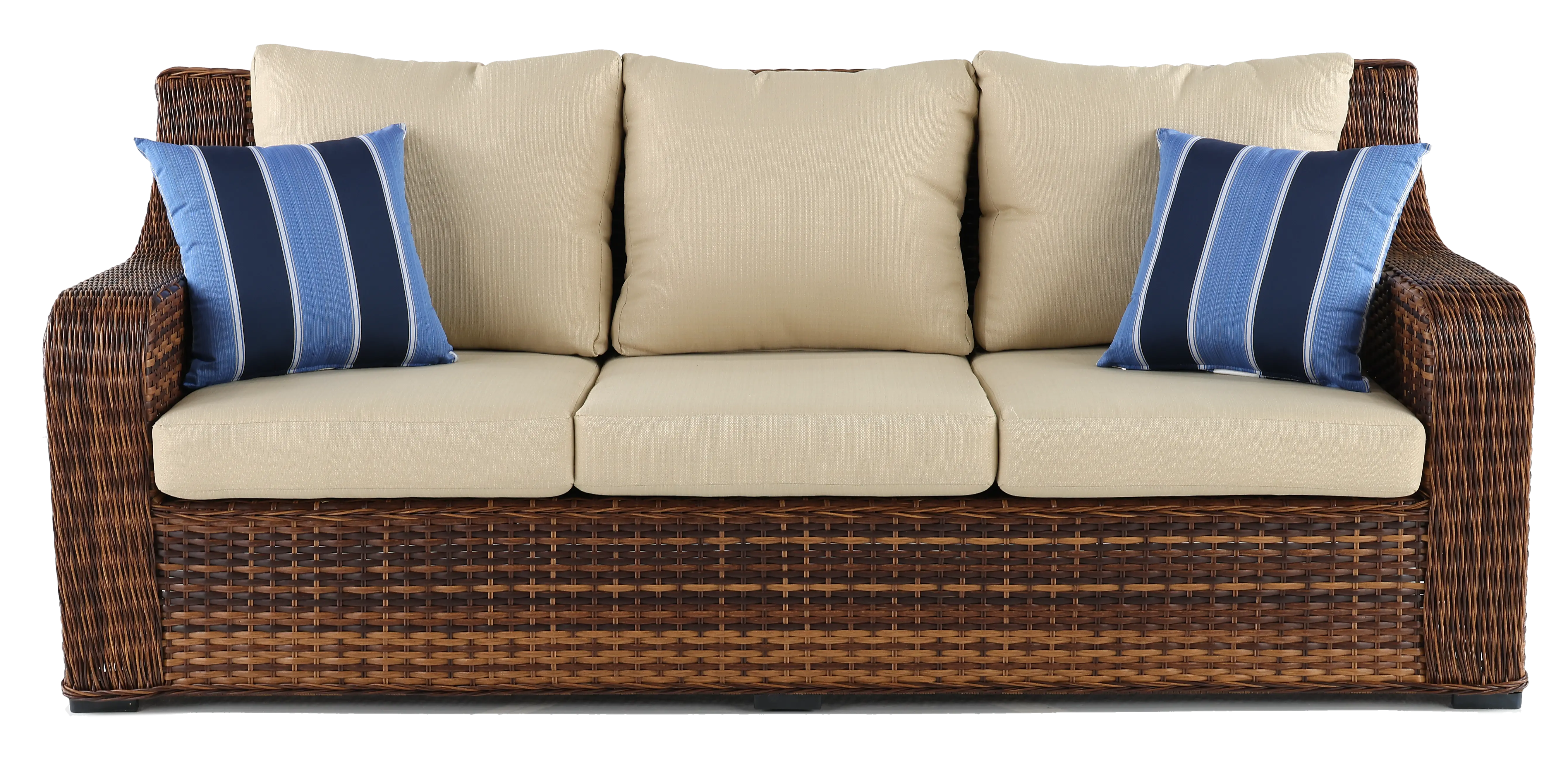 Tortola Beige Wicker Patio Sofa-1
