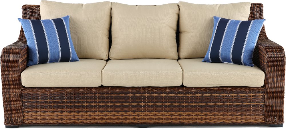 Tortola Beige Wicker Patio Sofa