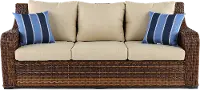 Tortola Beige Wicker Patio Sofa