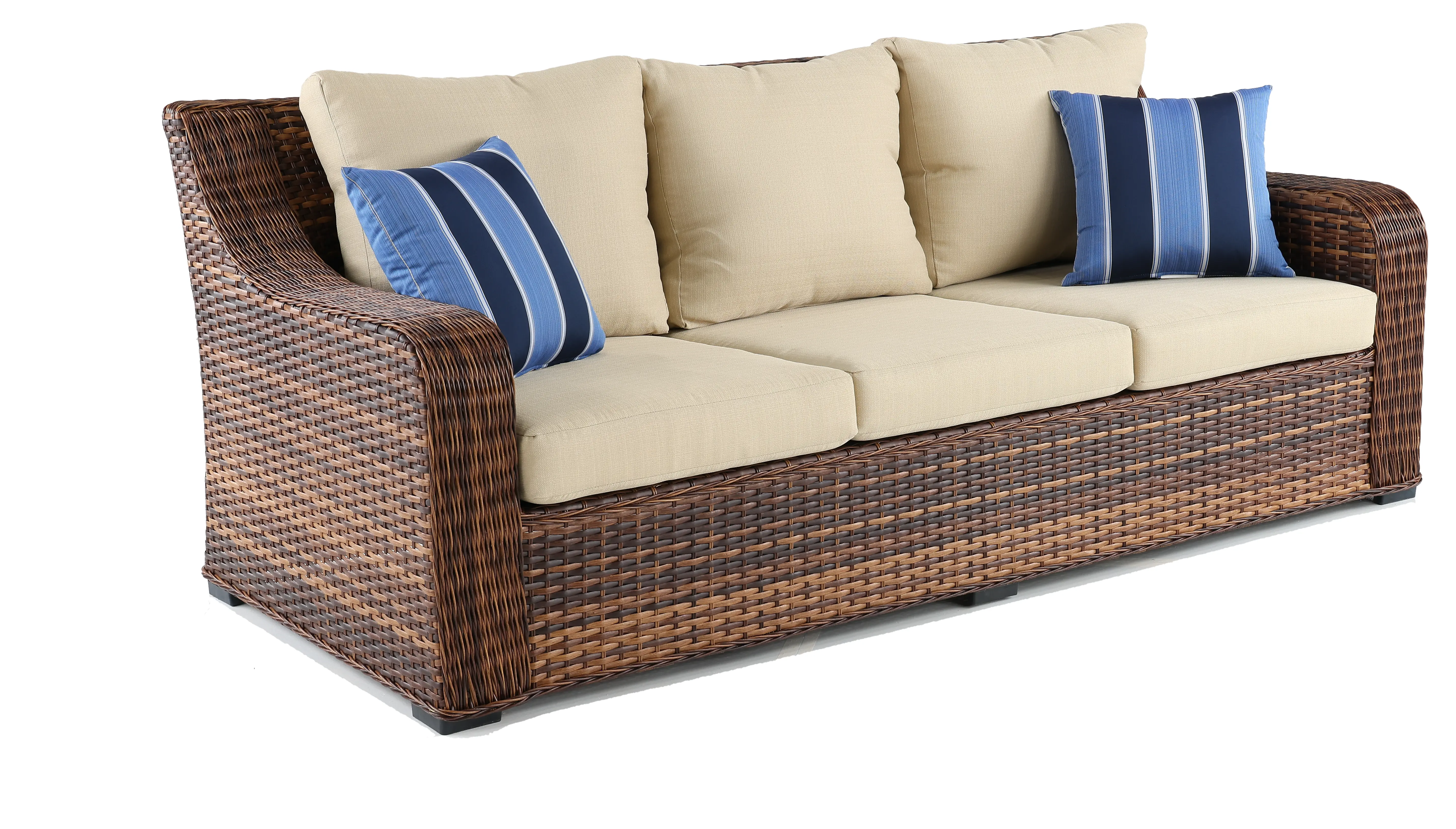 Tortola Beige Wicker Patio Sofa-2