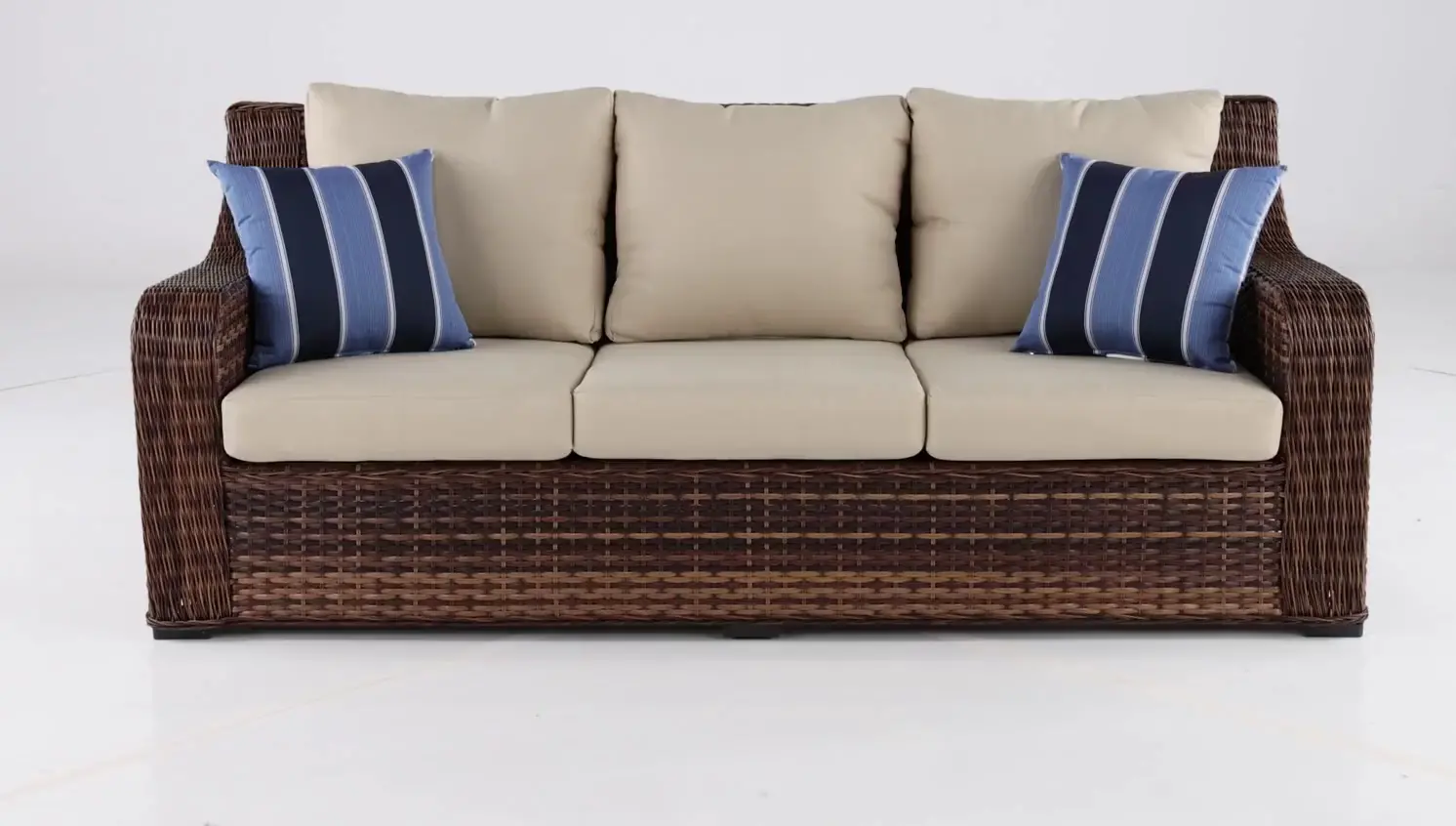 Tortola Beige Wicker Patio Sofa-4