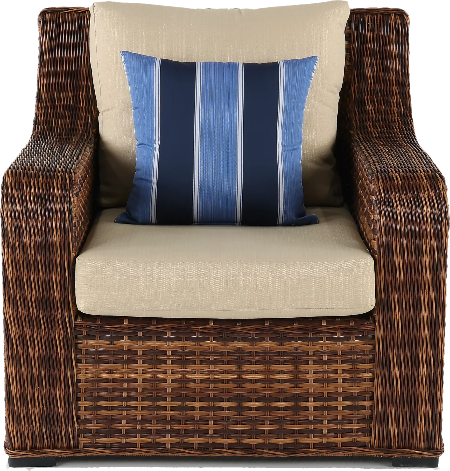 Tortola Wicker and Linen Outdoor Patio Chair-1