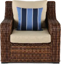 Tortola Wicker and Linen Outdoor Patio Chair
