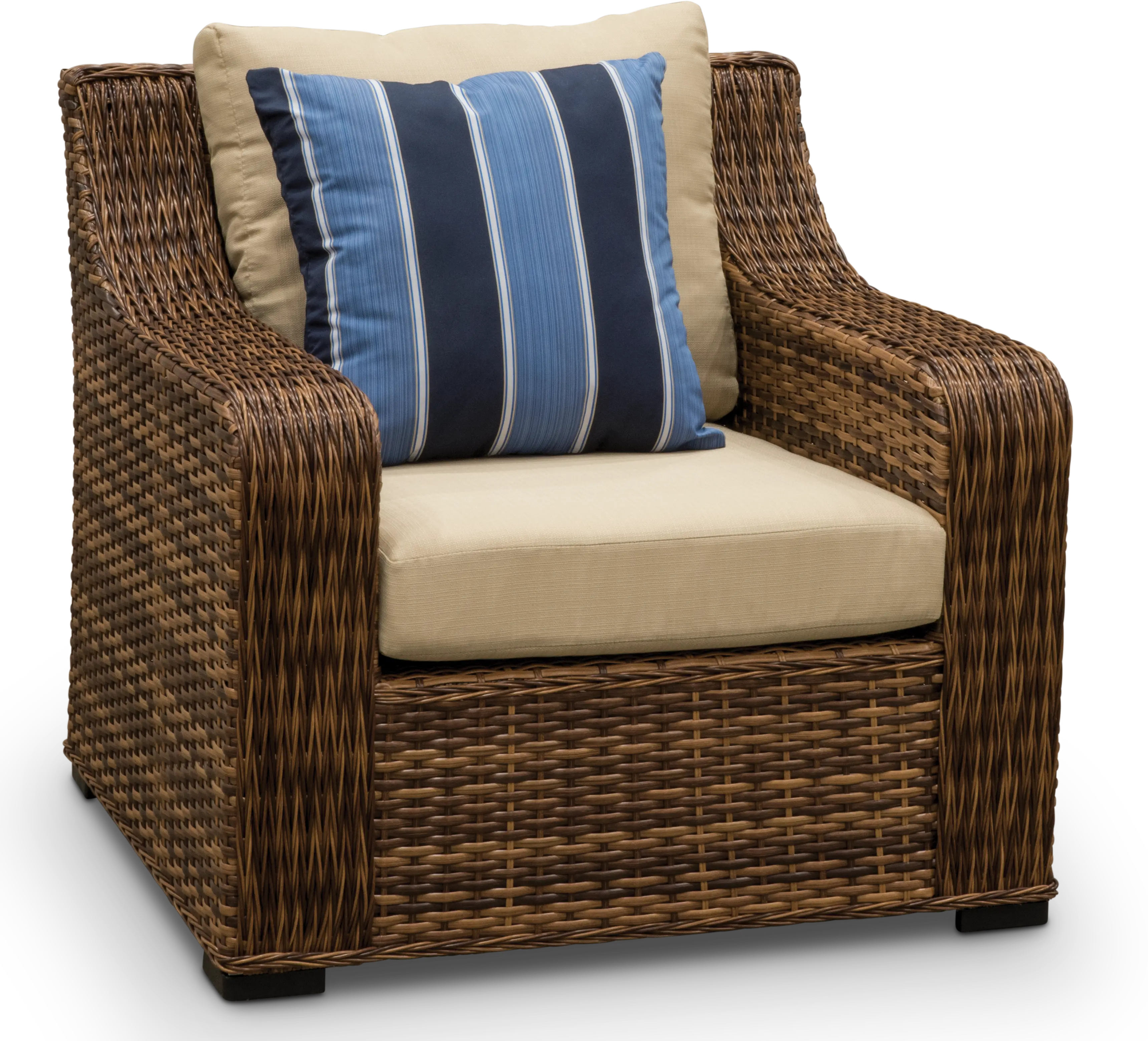 Tortola Wicker and Linen Outdoor Patio Chair-2