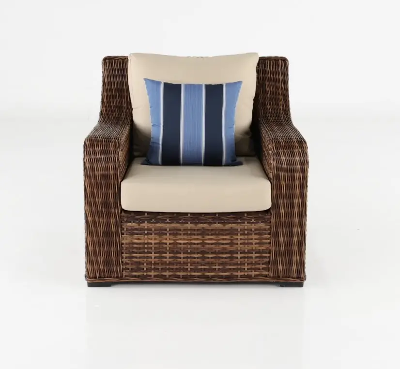 Tortola Wicker and Linen Outdoor Patio Chair-5