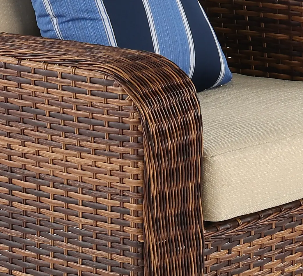 Tortola Wicker and Linen Outdoor Patio Chair-6
