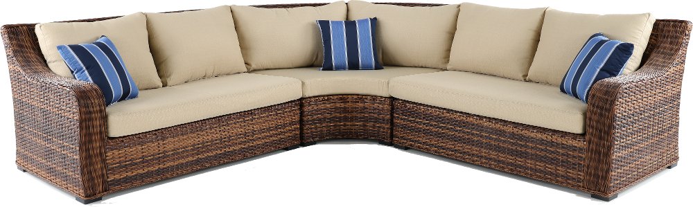 Tortola Tan Wicker Patio Sectional Sofa