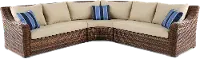 Tortola Tan Wicker Patio Sectional Sofa
