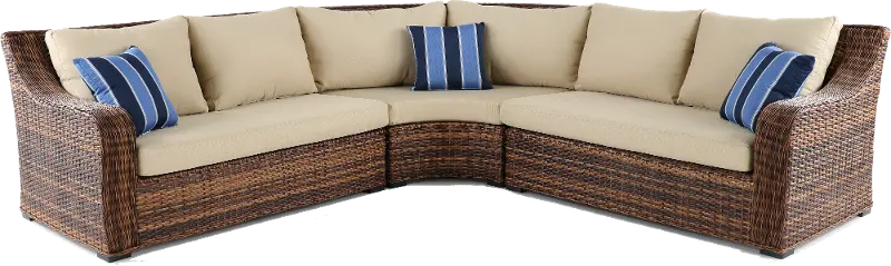 Tortola Tan Wicker Patio Sectional Sofa