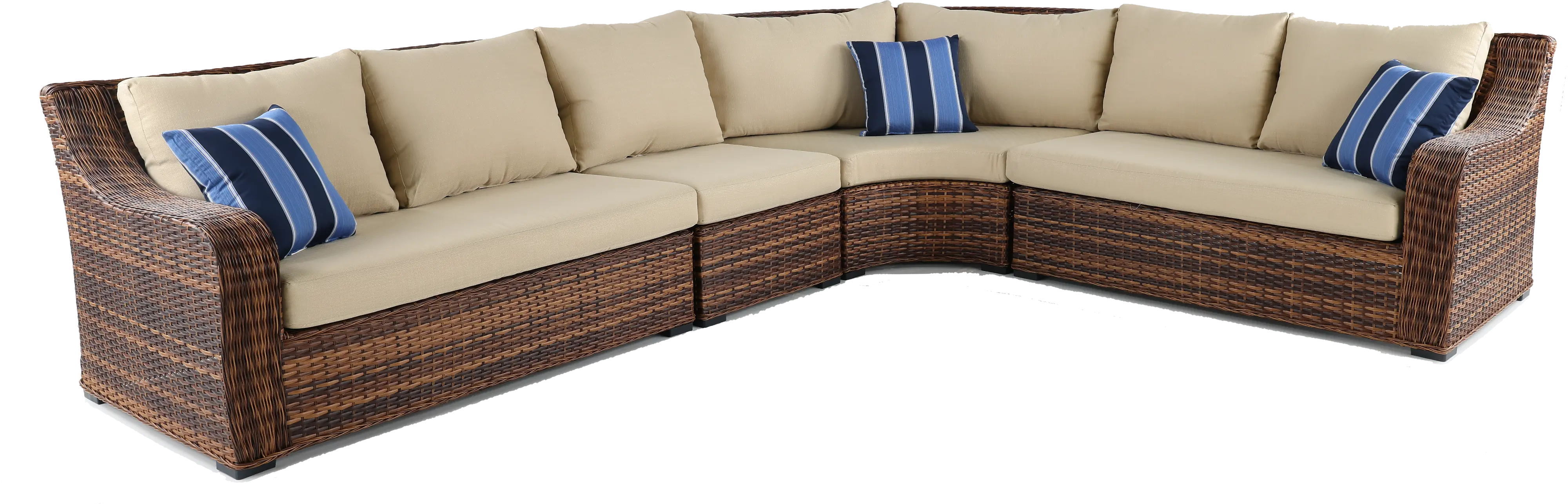 Tortola 4 Piece Linen Outdoor Patio Sectional-1